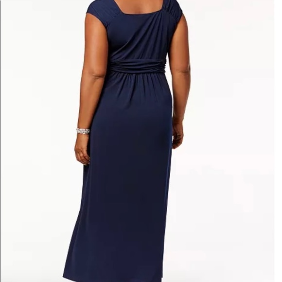 Never Worn NY Collection Plus Ruched Maxi Dress 1X - Picture 2 of 8